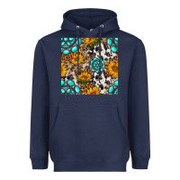 Navy western gemstone and sunflower seamless pattern Heavyweight Hoodie - BundleAndBundleShop