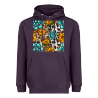 Plum western gemstone and sunflower seamless pattern Heavyweight Hoodie - BundleAndBundleShop