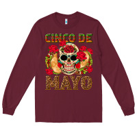 Burgundy Cinco de Mayo Long Sleeve Tee - texasbilliewilder
