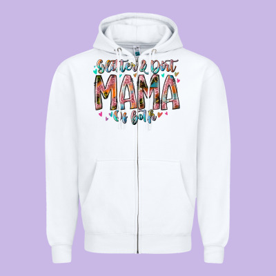 Glitter And Dirt Mama Of Both Zipper Hoodie Designed By Racoondesign