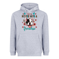Heather Grey life is better with a frenchie Heavyweight Hoodie - Jasminsmagicworld