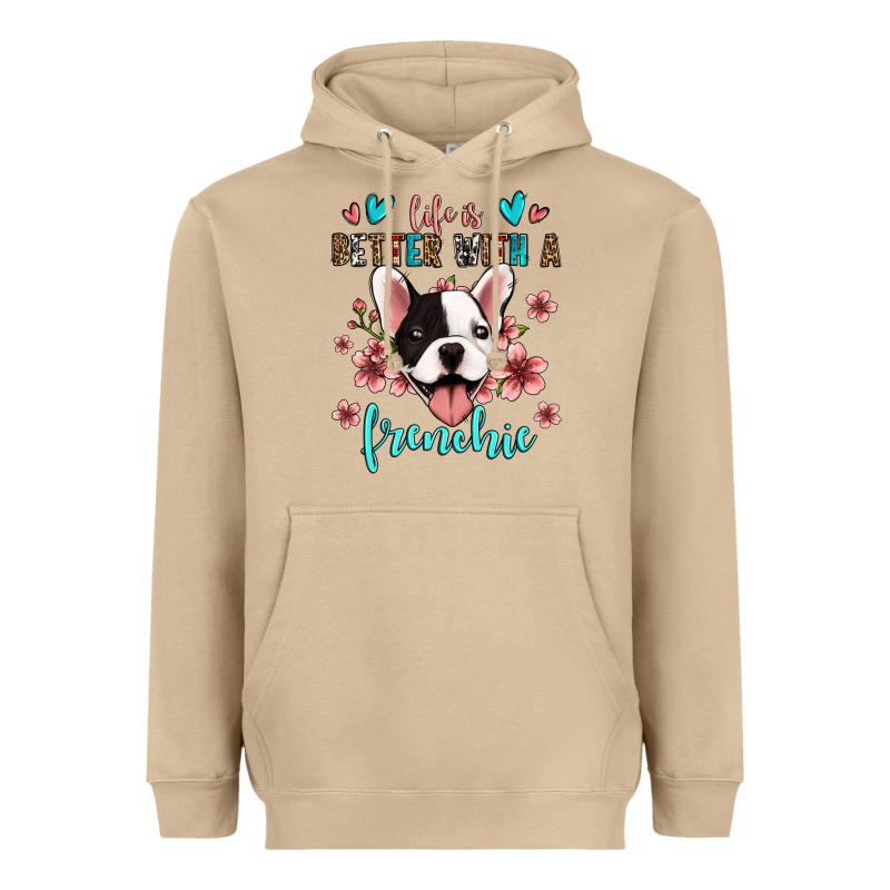 Life Is Better With A Frenchie Heavyweight Hoodie by Jasminsmagicworld | Teevron