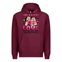 Burgundy books are my love language Premium Hoodie - MaliasSmallBusiness