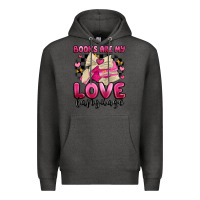 Charcoal Heather books are my love language Premium Hoodie - MaliasSmallBusiness