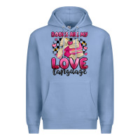 Colony Blue books are my love language Premium Hoodie - MaliasSmallBusiness