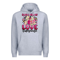 Heather Grey books are my love language Premium Hoodie - MaliasSmallBusiness