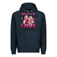 Navy books are my love language Premium Hoodie - MaliasSmallBusiness