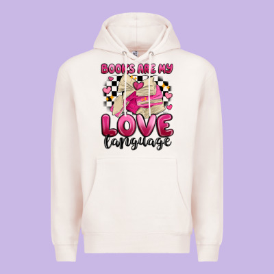 Books Are My Love Language Premium Hoodie Designed By Maliassmallbusiness
