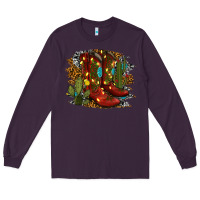 Plum christmas cowboy boots Long Sleeve Tee - RanaPortraitStore