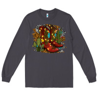 Smoke christmas cowboy boots Long Sleeve Tee - RanaPortraitStore