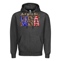 Charcoal Heather god bless the usa Zipper Hoodie - RacoonDesign