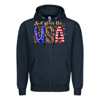 Navy god bless the usa Zipper Hoodie - RacoonDesign