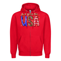 Red god bless the usa Zipper Hoodie - RacoonDesign