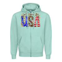 Seafoam god bless the usa Zipper Hoodie - RacoonDesign