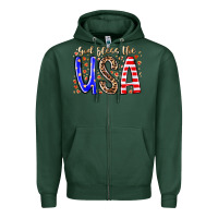 Sports Green god bless the usa Zipper Hoodie - RacoonDesign