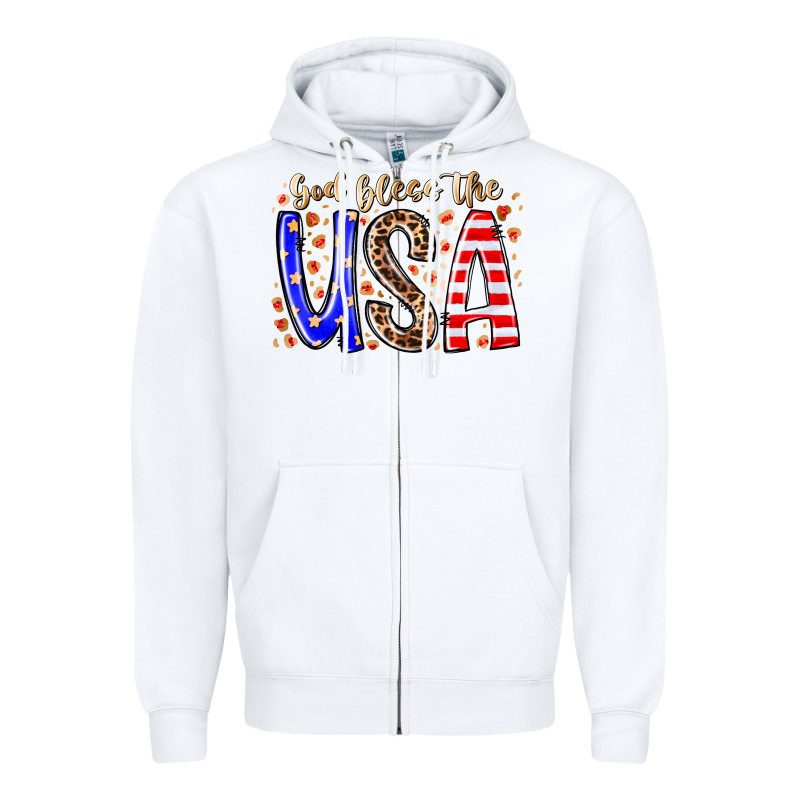 God Bless The Usa Zipper Hoodie by RacoonDesign | Teevron