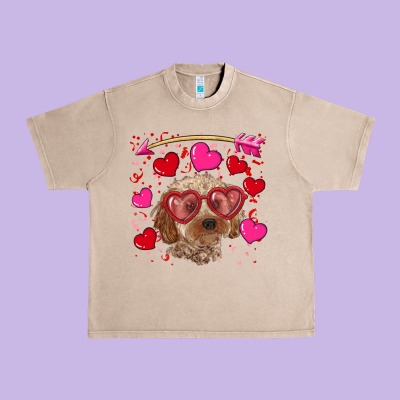Valentine's Day Cockapoo Urban Heavy Tee Designed By Ranaportraitstore