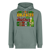 Sage cold beer and christmas cheer with beer bottles Heavyweight Hoodie - AdoDesignShop