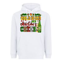 White cold beer and christmas cheer with beer bottles Heavyweight Hoodie - AdoDesignShop