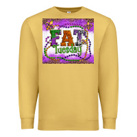 Antique Gold fat tuesday fleur de lis and mardi gras beads Premium Sweatshirt - Artiststas