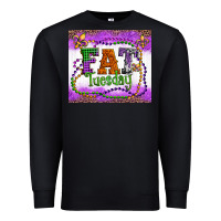 Black fat tuesday fleur de lis and mardi gras beads Premium Sweatshirt - Artiststas