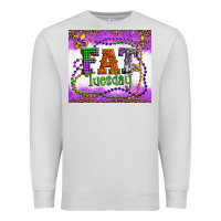 Dove Grey fat tuesday fleur de lis and mardi gras beads Premium Sweatshirt - Artiststas
