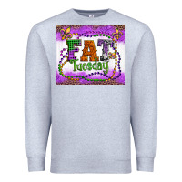 Heather Grey fat tuesday fleur de lis and mardi gras beads Premium Sweatshirt - Artiststas