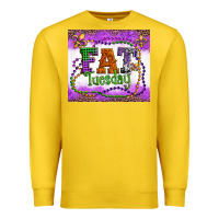 Lemon fat tuesday fleur de lis and mardi gras beads Premium Sweatshirt - Artiststas
