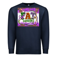 Navy fat tuesday fleur de lis and mardi gras beads Premium Sweatshirt - Artiststas