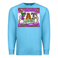 Ocean Blue fat tuesday fleur de lis and mardi gras beads Premium Sweatshirt - Artiststas