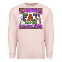 Pale Pink fat tuesday fleur de lis and mardi gras beads Premium Sweatshirt - Artiststas