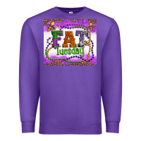Purple fat tuesday fleur de lis and mardi gras beads Premium Sweatshirt - Artiststas