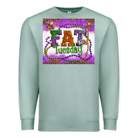 Seafoam fat tuesday fleur de lis and mardi gras beads Premium Sweatshirt - Artiststas