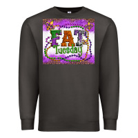 Smoke fat tuesday fleur de lis and mardi gras beads Premium Sweatshirt - Artiststas