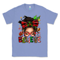 Colony Blue christmas believe afro messy bun Classic Tee - texasbilliewilder