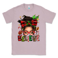 Lilac christmas believe afro messy bun Classic Tee - texasbilliewilder