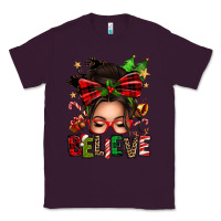 Plum christmas believe afro messy bun Classic Tee - texasbilliewilder