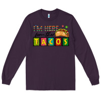 Plum I'm Here For The Tacos Long Sleeve Tee - texasbilliewilder