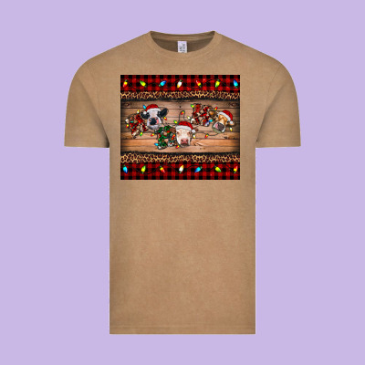 Vintage Tee hohoho christmas cows