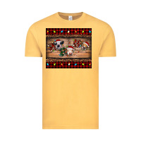 Vintage Mustard hohoho christmas cows Vintage Tee - RanaPortraitStore