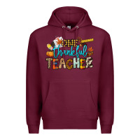 Burgundy One thankful Teacher Premium Hoodie - NancyCooperArtShop