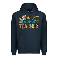 Navy One thankful Teacher Premium Hoodie - NancyCooperArtShop
