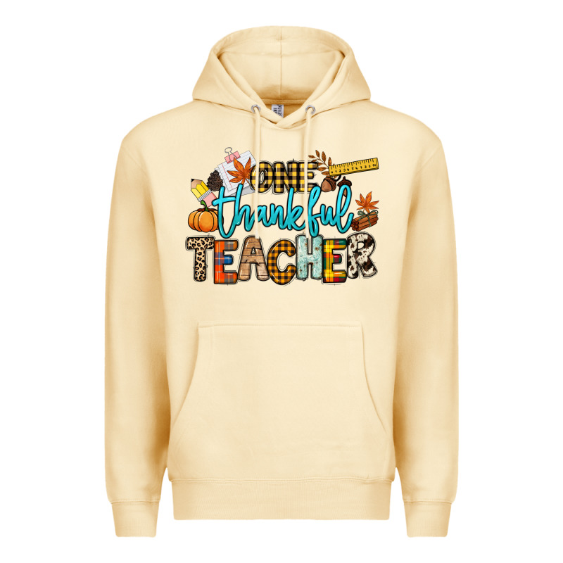 One Thankful Teacher Premium Hoodie by NancyCooperArtShop | Teevron