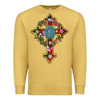 Antique Gold christmas cross Premium Sweatshirt - AdoDesignShop