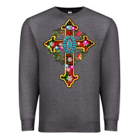 Charcoal Heather christmas cross Premium Sweatshirt - AdoDesignShop