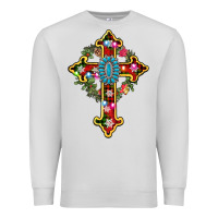 Dove Grey christmas cross Premium Sweatshirt - AdoDesignShop