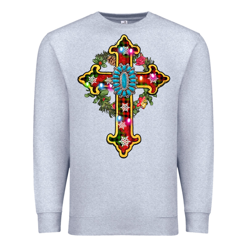 Christmas Cross Premium Sweatshirt by AdoDesignShop | Teevron