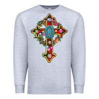 Heather Grey christmas cross Premium Sweatshirt - AdoDesignShop