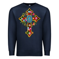 Navy christmas cross Premium Sweatshirt - AdoDesignShop