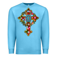Ocean Blue christmas cross Premium Sweatshirt - AdoDesignShop